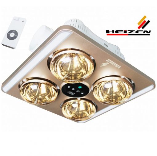 Đèn sưởi nhà tắm Heizen bốn bóng âm trần LED có điều khiển HE-9