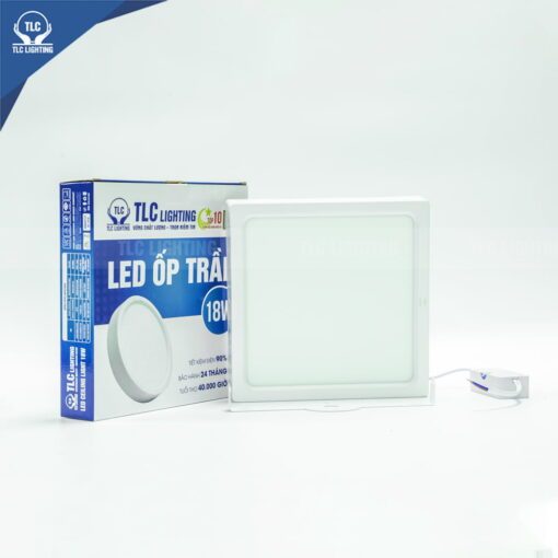 Đèn LED ốp trần 24W vuông vỏ trắng – Đơn sắc