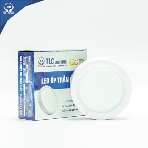 Đèn LED ốp trần 12W tròn vỏ trắng – Đơn sắc