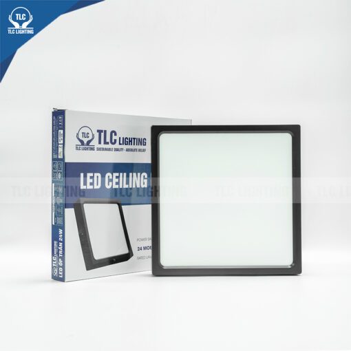 Đèn LED ốp trần 18W vuông vỏ đen- Đơn sắc